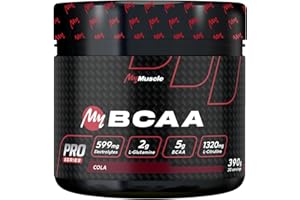 MyMUSCLE - My BCAA - Acides Aminés BCAA en Poudre Label Kyowa Quality® + L-Glutamine + L-Citrulline + Electrolytes - Cola 390g - 30 Portions