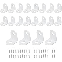 20 Staffe Angolari Per Mensole 22x22 Mm - Rinforzi Metallici A L Con Viti E Coperture Bianche - Foto 3