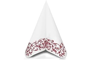HEROICN VSBFG Shoptoria Rob Bordo Servietten dunkelrot mit Ornamentmuster – Tisch-/Hochzeitsdekoration – 50 x Servietten zum Falten, 40 x 40 cm