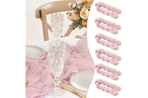 AlaTyche 6 Pack Pink Cheesecloth Table Runner,90×300cm Rustic Gauze Fabric Table Runner,Boho Table Runner,Cheese Cloth Centerpiece for Events Wedding Banquet Party Birthday Bridal