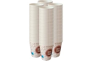AC ALL CATERING 100 Vasos Desechables de Café Para Llevar - Vasos Cartón para Servir el Café, el Té, Bebidas Calientes y Frías (7 oz - 200 ml, Decorado)…
