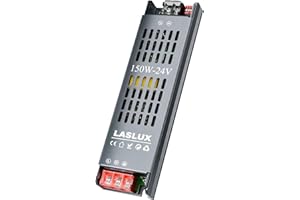 LASLUX Alimentatore LED 24v 6.25A 150W, Dimmer Trasformatore Universale AC 220V a DC 24v, Professionale per Strisce e Luce a Bassa Tensione, Lampade (24v, 150 Watt)