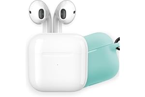 apm Ecouteurs Bluetooth sans Fil, Boîtier de Charge, Ecouteur sans Fil, Son Stéréo, Oreillette Bluetooth, Coque Silicone Turquoise, Casque Bluetooth, Compatible PC Smartphone Tablette, Blanc, 600333