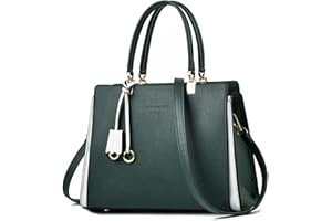 NICOLE & DORIS Sac a Main Femmes Sac D'épaule Elégant Sacs Portés Main Mode Sac Bandoulière Cuir Sac Crossbody Sac Epaule Multicolore avec Pendentif Vert