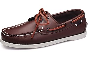 CrazycatZ Herren Leder Bootsschuhe Two Eye Bunt Boot Schuhe