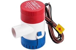 DCHOUSE Bomba de achique eléctrica de 1100 GPH, 12 V CC, bomba sumergible, bomba de agua de mar, bomba solar para estanques, piscinas, barcos de pesca y autocaravanas