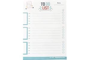 ORGANISATOO To do list bloc note. Pense bête mémo pour lister les tâches à faire. Bloc-notes format A5. Carnet 50 feuilles détachables avec cases à cocher. Suivi et organisation. Tout noter pour ne rien oublier.