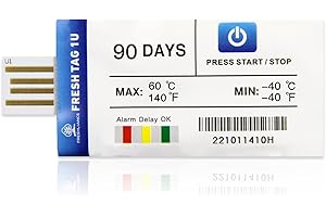 FRESHLIANCE FOCUS ON FRESH AND SAFE LIFE ONLY Freshliance 2packs Temperature Data Logger, -40℃~60℃ Single Use USB Temperature Recorder with PDF CSV Report, 30000 Readings High Accuracy 90days for Cold Chain Transport, Fresh Tag 1U