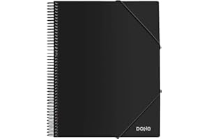 Dohe - Ring Binder with 30 Covers P.P (80 mic) A4 with Spiral - Black