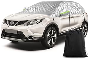 LMYSUFI Halbgarage für Nissan Qashqai 2013-2025, Halbe Autoabdeckung Winter Sommer, Abdeckplane Auto Wasserdicht Schutz vor Schnee Frost und Hagel