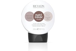 REVLON PROFESSIONAL Nutri Color Filters, Mascarilla de Coloración Temporal para el Pelo, Brillo Intenso, Tinte Pelo Mujer Tono 512 Castaño Ceniza Perlado, 240 ml