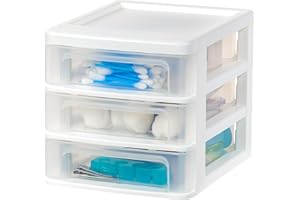 Iris Ohyama, Tour de Rangement Plastique, 3 Petits Tiroirs, Blanc, Ouverture Facile, Format B6, Meuble, Organisateur, pour Bureau, Fournitures Scolaires, Papeterie, Sans BPA, CDD-XS3