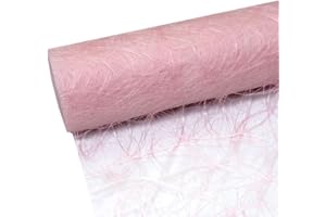 DEKO AS GMBH Sizoweb Table Runner - 25 Metre Roll + 100 Decorative Diamonds (20 cm Wide, Pale Pink)