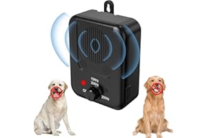 EUOTEO Dispositivo Anti Ladridos, 3 Niveles de Frecuencia Ultrasónico Automático para Perros, Disuasivos Antiladridos, Antiladridos Ultrasonico Recargable para Perros de Interior y Exterior