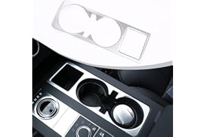 DIYUCAR For Discovery 5 3.0 V6 2017 Center Console Cup Holder Cover Trim ABS Matte Chrome Interior Accessories