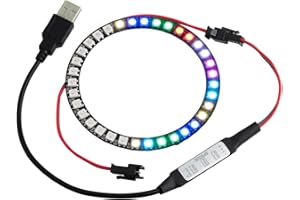 Sparkleiot WS2812B Pixel Ring 35 LEDs 5050 RGB - Individuell Addressable Vollfarb-LED-Ring mit integriertem WS2812 IC für Arduino, Raspberry Pi, ESP8266 (DC5V+LED Controller)