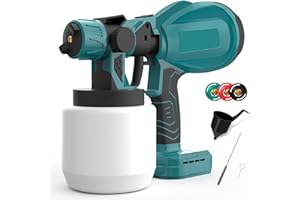 WAKKAPEINT Akku Farbsprühsystem Ersatz für Makita 18v Akku, 3-in-1-Sprühbild Farbsprühgerät, zum Streichen von Wänden, Decken, Möbeln, Gartenzäunen Farbsprühpistole 1000ml Abnehmbarer Behälter(ohne Akku)