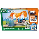BRIO D&uuml;nya - &Ccedil;ocuklar Yaş 3 Yıl Up i&ccedil;in Akıllı Tech Ses Eylem T&uuml;nel İstasyonu - T&uuml;m BRIO Tren Setleri ile uyumlu