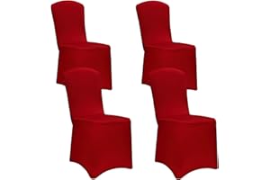 DETEX® Stuhlhussen 4er Set Rot ÖKO-TEX® Zertifiziert Stuhlbezug Stretch Waschbar Weihnachten Hussen Bezug für Stühle Überzug Überwurf Überzieher Stoff