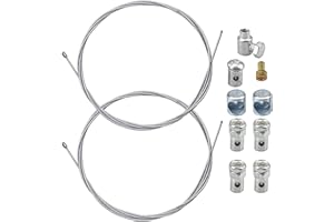 KLOP256 Kupplungszug Reparaturset, 2 Stück 2 Meter Universal Reparaturset Bowdenzug Seilzug Gaszug Schaltzug Kupplungszug mit 9X Nippel für Fahrrad Roller Mofa Moped(Ø1.5mm, Ø1.2mm)