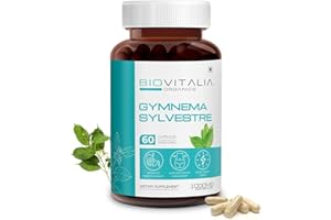 BIOVITALIA ORGANICS Gymnema Sylvestre Capsule 1000mg | Dietary Supplement for Healthy Blood Sugar Levels | Chromium Picolinate Alternate| Support Metabolism - 60 Vegan Capsules