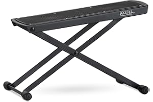 Rocktile Repose-Pied pour Guitare - Siège Réglable en Hauteur sur 6 Niveaux - Repose-Pied pour Guitare Enfants et Adultes - Tabouret Universel Pliable et Peu Encombrant