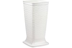 AC - Paragüero de plástico - Modelo Wind - Soporte para Paraguas Cuadrado para Entrada de oficinas, Negocios, hogar - Fabricado en España - 51,5 x 26 x 26 cm - Blanco