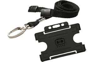 Customcard Ltd Lobster Clip Lanyard with Card Holder - Yellow Quick Release Lanyards for Neck - Ideal for Office, Work, Staff, ID Card Access - Sturdy Material, Conference/Office - (Black)