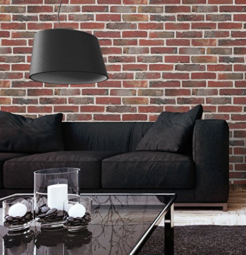 Steintapete Vliestapete Rot Grau , schöne edle Tapete im Steinmauer Design , moderne 3D Optik für Wohnzimmer, Schlafzimmer oder Küche inklusive Newroom Tapezier Profibroschüre, mit Tipps für perfekteWände - 5