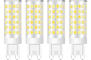 KUNKA 5W G9 LED-Glühbirne Drei-Farben-Wechsel-3000K| 4500K|6500K-AC110V-240V - Standard T4 G9 Bi Pin Sockel-Kein Flackern, Kronleuchter Beleuchtung 500LM -Multi-Farbtemperatur LED-Glühbirne (4Stück)