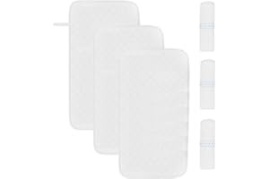 JUNBYUHU Lot de 3 Matelas à Langer Imperméables Réutilisable Pour Table à Langer Pour Bébé en Fibre de Bambou Enroulable Portable 14 "X 27" (Blanc)