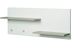 roba Estantería de Pared, repisa para habitación de bebé 'Felicia', sobre la cómoda con Cambiador de la habitación Infantil, con 2 estantes y 2 Ganchos