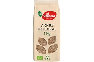 El Granero Integral - Arroz Integral Bio - 1 kg - Arroz Natural - Propiedades Antioxidantes - Fuente de Energía y Minerales - Ideal post Ejercicio Físico - Apto para Veganos
