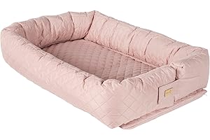roba Riduttore per Lettino 3 in 1 roba Style, Lettino da Viaggio, Materassino Fasciatoio, da 0 a 6 Mesi, Paracolpi, Jersey di Cotone, Regalo Nascita, Compleanno, Natale, Rosa