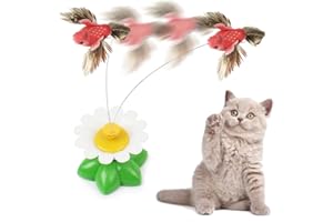 GETEAWILY Gioco interattivo per interni, giocattolo per gatti, giocattolo elettrico rotante per gatti, giocattolo per gatti con movimento interattivo attivato dal movimento per gatti colibrì rotante a 360°