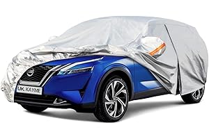 Kayme 6 Layers SUV Car Cover Waterproof Breathable, Outdoor Full Cover Sun Rain Dust All Weather Protection, Fit Qashqai, Sportage, Tiguan, T-ROC, Grandland, Tucson, E-Pace etc. (Up To 460cm) YM