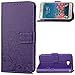 Galaxy J5 Prime Leather Case,Galaxy J5 Prime Floral Wallet Case,Leeook Card Slots Pu Leather Magnetic Closure Bookstyle Elegant Retro Pressed Flower Strap Flip Wallet Proective Case Cover with Stand for Samsung Galaxy J5 Prime+1x Black Stylus-Flower,Purple