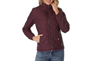 L9WEI Chaqueta softshell para mujer, cuello alto, acolchada, chaqueta de entretiempo, chaqueta acolchada con bolsillos