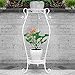 Produktbild Blumenstand Schmiedeeisen Boden Balkon Wohnzimmer Multifunktions-Rack Stabil und Langlebig Anti-Rost-Bonsai-Display-Ständer (Farbe : Weiß, größe : 42 * 24 * 85cm)