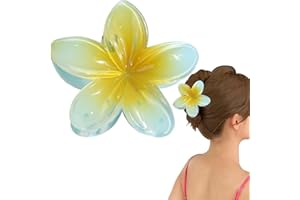 GENERISCH Pinces à cheveux florales, antidérapantes pour femmes, pinces à cheveux hawaïennes, fleurs colorées, accessoires de coiffure pour femmes, antidérapantes, accessoires de coiffure pour cheveux épais et