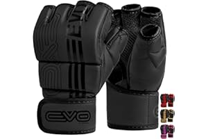 EVO Fitness Matte Black MMA Gloves Martial Arts Mitts Grappling Sparring Men Muay Thai Cage Fighting Boxing Combat Sports Women pink UFC Punching Bag Training