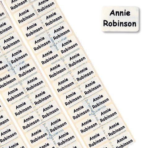 Nametape Express 60 MINI PRE-Cut Name Tapes/Labels Iron-ON School Uniform Tags Soft Satin Fabric (60 Labels)