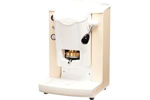 FABER COFFEE MACHINES | Modèle de fente Plast | Machine à café à dosettes ese 44mm | Couleur ivoire plastique Blanc | Pressacialda en laiton