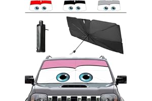 Coricha Windshield Sunshade Umbrella Brella Shade for Car Sun Shade Cover 31 * 57" As Seen on TV UV Block Front Window Heat Insulation Protection (Pink)