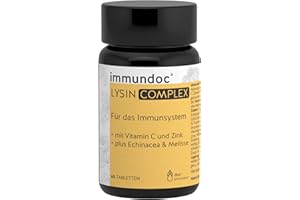 ‎DOC PHYTOLABOR immundoc LYSIN COMPLEX, L-Lysin Tabletten, 60 Stück, mit 1000 mg L-Lysin pro Tagesdosis, mit Vitamin C, Zink und Pflanzenextrakten, glutenfrei und laktosefrei