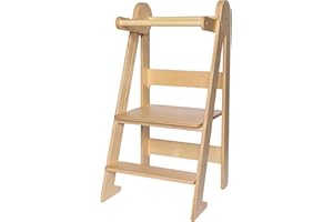 TOY BOX TOYBOX Montessori Kleinkind-Turm & Faltbarer Holz Tritthocker - Faltbare Küchenhilfe für Kleinkinder, Kinder Lernen & Steh-Möbel