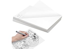 UKOFEW 100 Blatt Weiß Transparentpapier, Durchsichtige Papier, Tracing Paper Hohe Transparenz, 55 g/m² Seidenpapier Transparentpapier, zum Zeichnen, Basteln, Gestalten Papier Transparent (210 * 297mm)