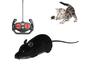 niCWhite Remote Control Mouse Cat Toy, Interative Moving Cat Toys Wireless Electronic RC Rat Mice Pet Toys for Chase and Exercise (Black)