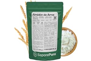 SaporePuro Almidón de Arroz Natural 200 g – 100% Italiano, Sin Gluten, Ideal para Cosmética Natural, Postres y Salsas