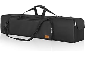 BQKOZFIN Bolsa para trípode con correa para el hombro y asa, para trípode de luz, paraguas, caña de pescar, equipo fotográfico, soporte para micrófono y monopod (negro), 102 cm, Bolsillo para trípode